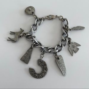Silver Native American Inspired Charm Bracelet